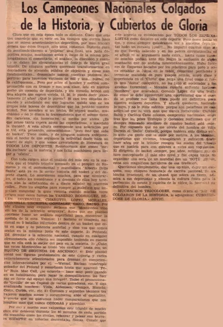 Recorte: Los Campeones Nacionales colgados de la historia y cubiertos de gloria